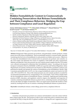 Hidden Formaldehyde Content in Cosmeceuticals Containing Preservatives That Release Formaldehyde and Their Compliance Behaviors