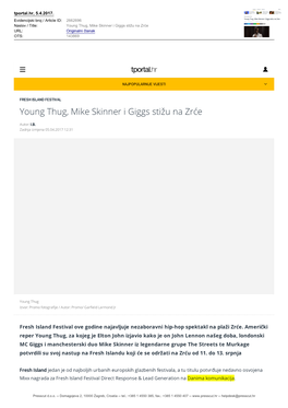 Young Thug, Mike Skinner I Giggs Stižu Na Zrće URL: Originalni Članak OTS: 143869