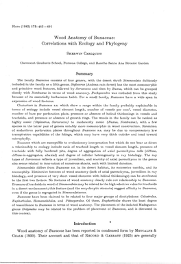 Wood Anatomy of Buxaceae: Correlations with Ecology and Phylogeny