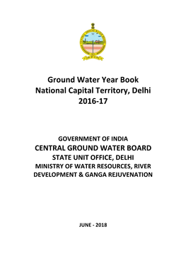 Ground Water Year Book National Capital Territory, Delhi 2016-17