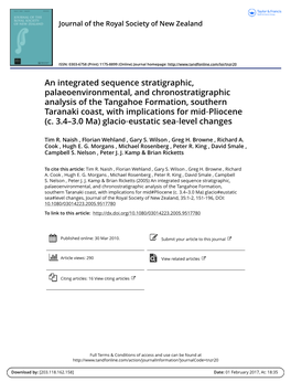 An Integrated Sequence Stratigraphic, Palaeoenvironmental, And
