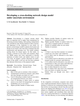 Developing a Cross-Docking Network Design Model Under Uncertain Environment