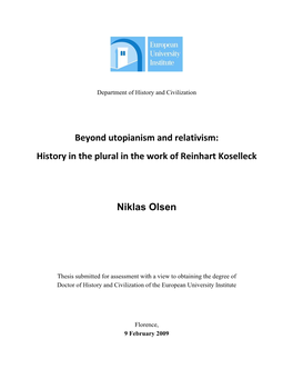 History in the Plural in the Work of Reinhart Koselleck Niklas