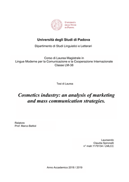 An Analysis of Marketing and Mass Communication Strategies