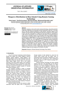 Mangrove Distribution in Riau Islands Using Remote Sensing Technology