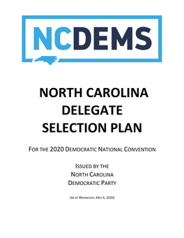 North Carolina Delegate Selection Plan