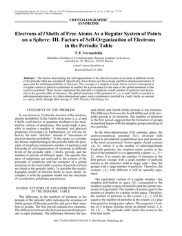 Electrons of L Shells of Free Atoms As a Regular System of Points on a Sphere: III