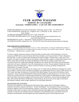 “Leone Grandinetti” Nato, Per Iniziativa Del CAI Di Catanzaro, Dalla