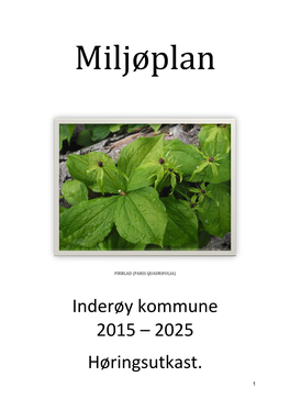 Inderøy Kommune 2015 – 2025 Høringsutkast