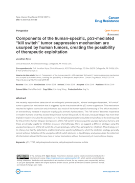 Tumor Suppression Mechanism Are Usurped by Human Tumors, Creating the Possibility of Therapeutic Exploitation