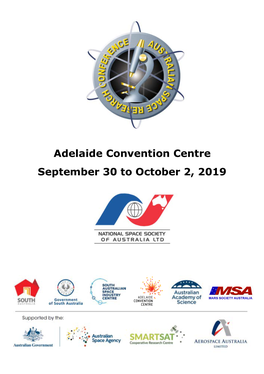 Adelaide Convention Centre September 30 to October 2, 2019