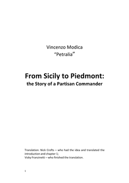 From Sicily to Piedmont: the Story of a Partisan Commander