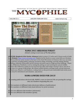 NAMA 2013 ARKANSAS FORAY! (Details Coming in Next Issue of the Mycophile)
