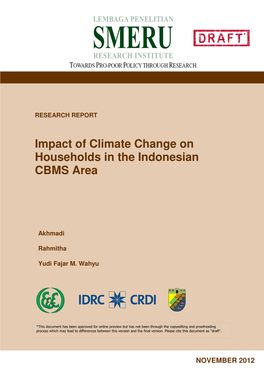 Impact of Climate Change on Households in the Indonesian CBMS Area