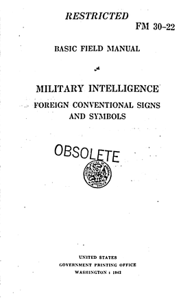 Military Intelligence* Foreign Conventional Signs and Symbols