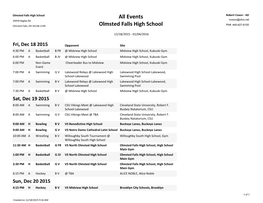 All Events Olmsted Falls High School
