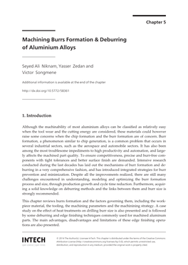 Machining Burrs Formation & Deburring of Aluminium Alloys