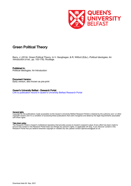 Green Political Theory