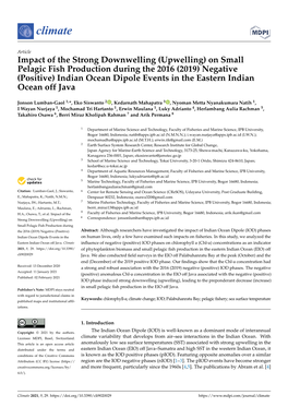 Upwelling) on Small Pelagic Fish Production During the 2016 (2019) Negative (Positive) Indian Ocean Dipole Events in the Eastern Indian Ocean Off Java