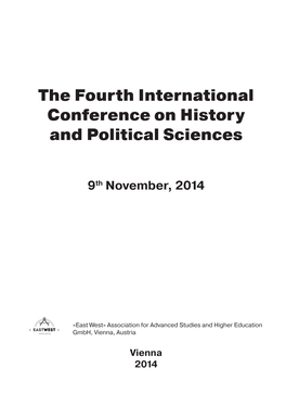 The Fourth International Conference on History and Political Sciences