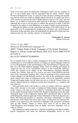 Mediaeval Tibeto-Burman Languages IV. (Brill's Tibetan Studies Library