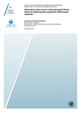 Alternative Prey Choice in the Pteropod Clione Limacina (Gastropoda) Studied by DNA-Based Methods