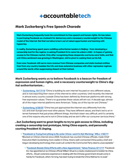 Mark Zuckerberg's Free Speech Charade