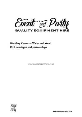 Wedding Venues – Wales and West Civil Marriages and Partnerships