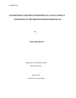 Controversy Over the Environmental & Social Impact Assessment of The