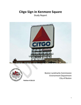 Citgo Sign in Kenmore Square Study Report