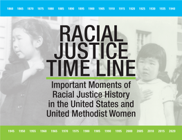 RACIAL JUSTICE TIME LINE Important Moments of Racial Justice History in the United States and United Methodist Women