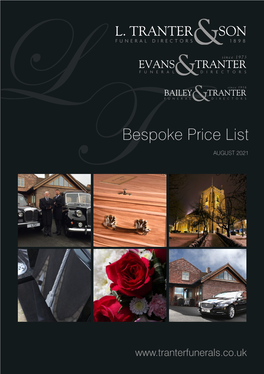 Bespoke Price List