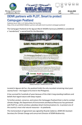 DENR Partners with PLDT, Smart to Protect Caimpugan Peatland
