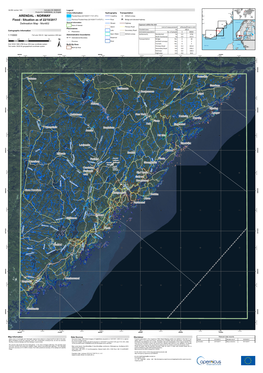 ARENDAL, V2, English Crisis Information Hydrography Transportation R ARENDAL - NORWAY Flooded Area (22/10/2017 17:01 UTC) Coastline ! Airfield Runway