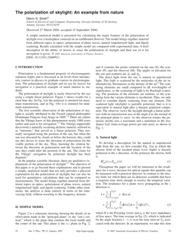 The Polarization of Skylight: an Example from Nature ͒ Glenn S