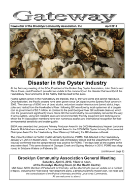 Disaster in the Oyster Industry