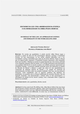 Perspectiva Transdisciplinar Na Abordagem De Temas Sociais E Juríricos: Uma Leitura De Aqueles Dois De Caio Fernando Abreu