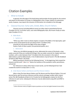 Citation Examples I