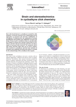 Strain and Stereoelectronics in Cycloalkyne Click Chemistry