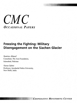 Military Disengagement on the Siachen Glacier