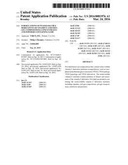 (12) Patent Application Publication (10) Pub. No.: US 2016/0081976 A1 Bromley (43) Pub