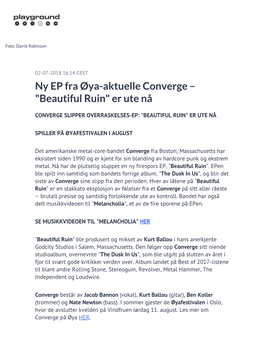 Ny EP Fra Øya-Aktuelle Converge – 