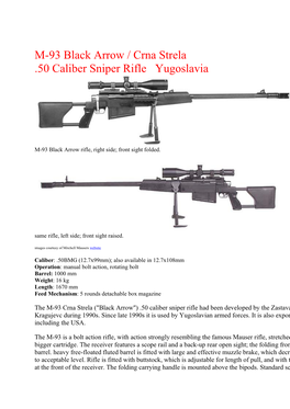 M-93 Black Arrow / Crna Strela .50 Caliber Sniper Rifle Yugoslavia