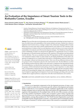 An Evaluation of the Importance of Smart Tourism Tools in the Riobamba Canton, Ecuador