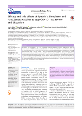 Efficacy and Side Effects of Sputnik V, Sinopharm and Astrazeneca Vaccines to Stop COVID-19; a Review and Discussion