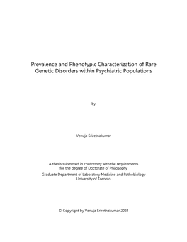 Prevalence and Phenotypic Characterization of Rare Genetic Disorders Within Psychiatric Populations