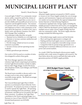 MUNICIPAL LIGHT PLANT David G