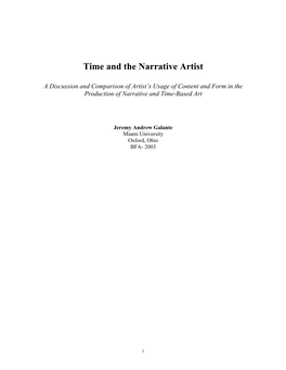 Time and the Narrative Artist