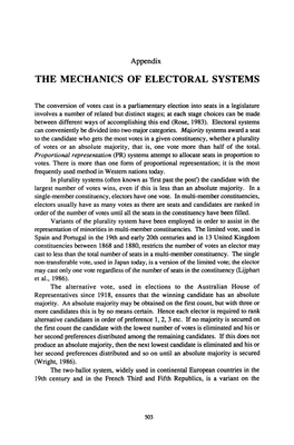 The Mechanics of Electoral Systems
