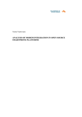 Analysis of Modem Integration in Open Source Smartphone Platforms